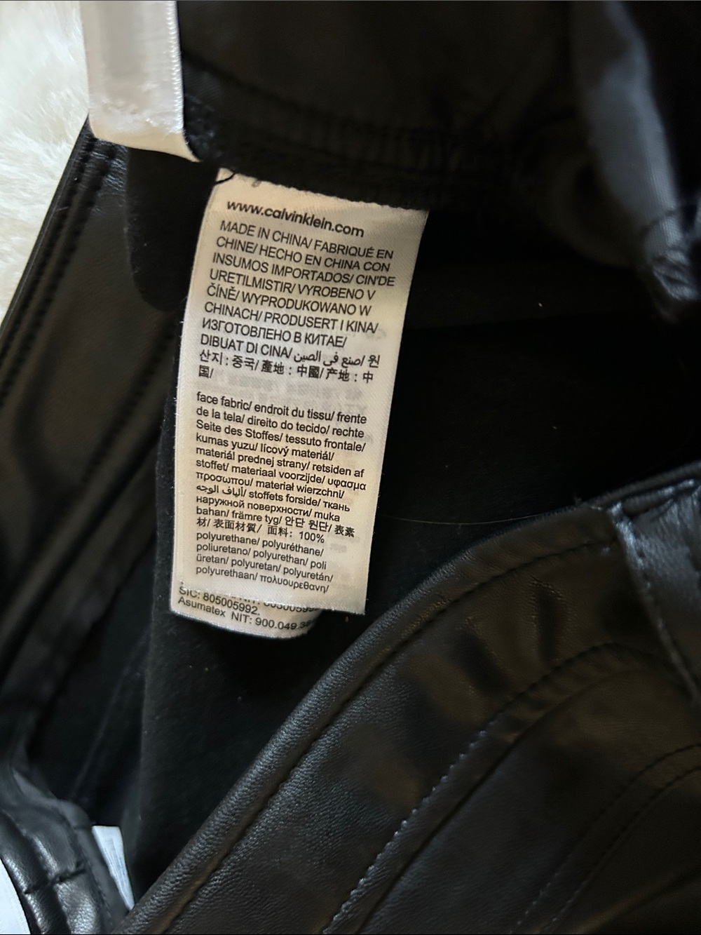 Calvin Klein Black Faux Leather Pants - Picture 6 of 8